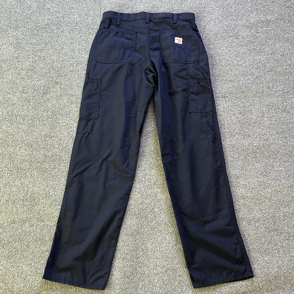 Carhartt FR Pants Mens 32x34 Navy Flame Resistant Carpenter Workwear Cargo P11 - Picture 2 of 14